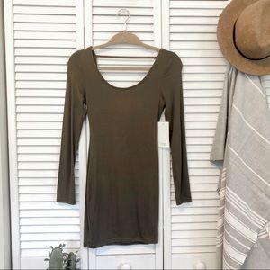 Tobi Bodycon Olive Longsleeve Mini Dress